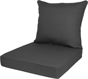 Outdoor Deep Seat Cushion Set, Deep Patio Chair Cushions, Outdoor Seat Cushions for Patio Furniture, 22 x 24, Replacement Outdoor Couch Cushion for Sofa, Rain-Proof, Fade Resistant