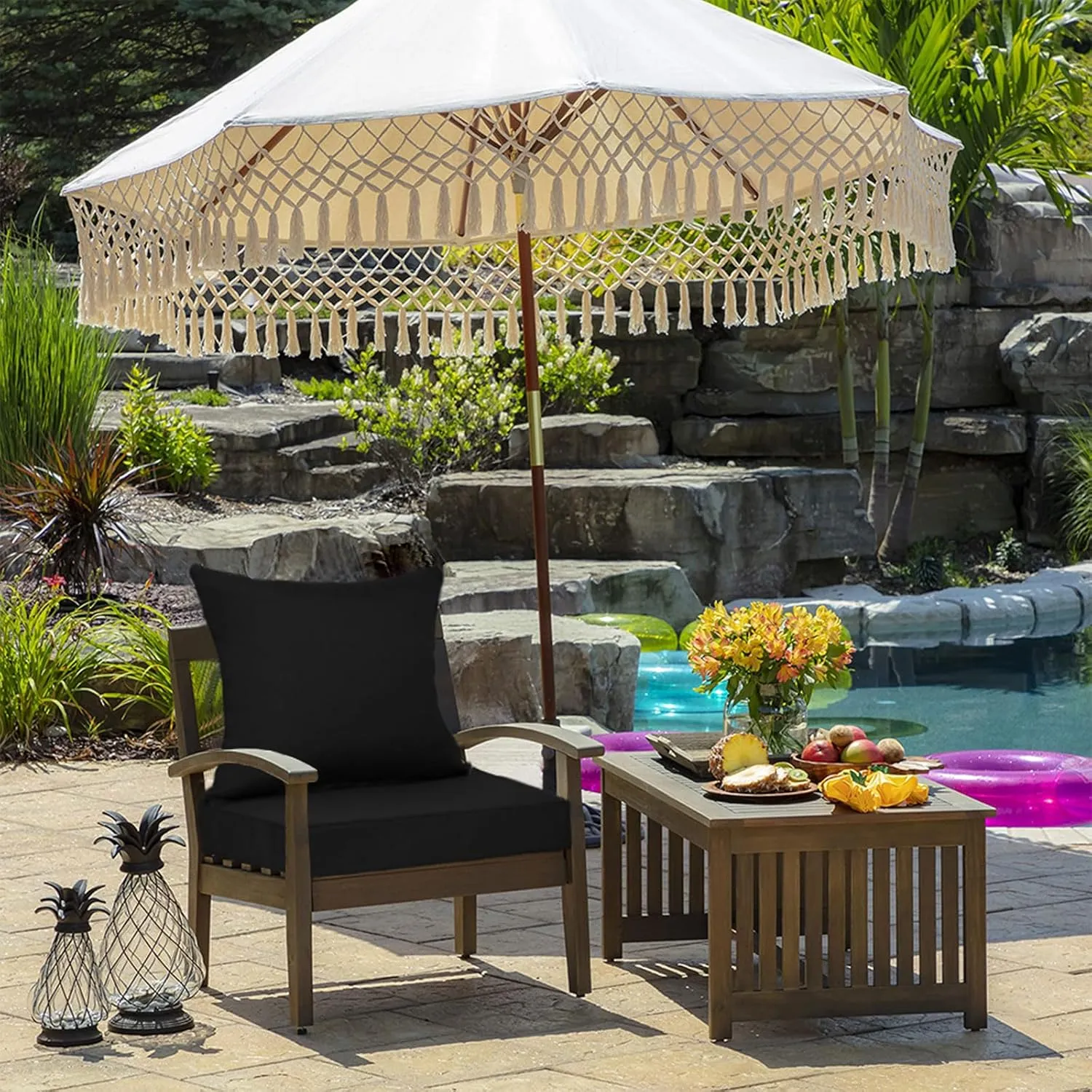 Outdoor Deep Seat Cushion Set, Deep Patio Chair Cushions, Outdoor Seat Cushions for Patio Furniture, 22 x 24, Replacement Outdoor Couch Cushion for Sofa, Rain-Proof, Fade Resistant
