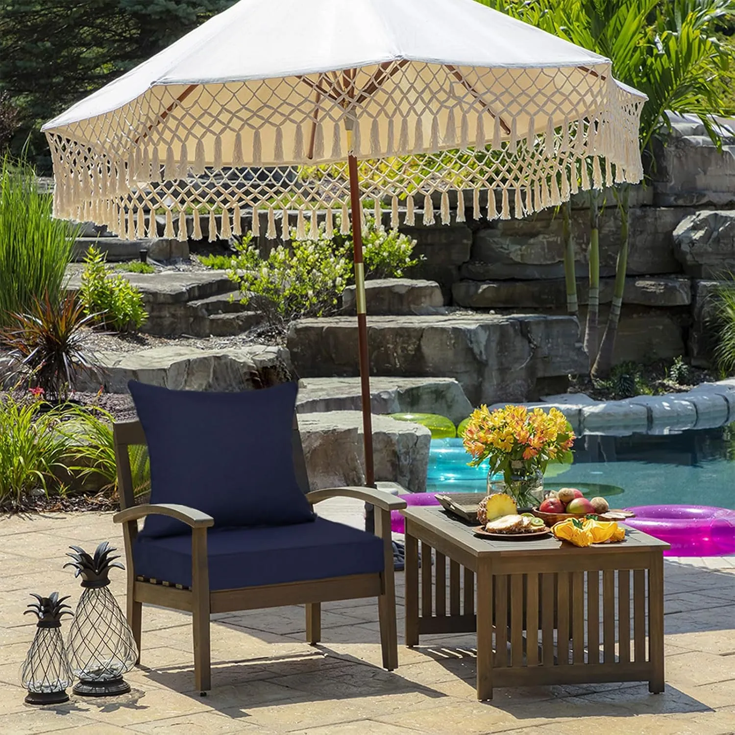 Outdoor Deep Seat Cushion Set, Deep Patio Chair Cushions, Outdoor Seat Cushions for Patio Furniture, 22 x 24, Replacement Outdoor Couch Cushion for Sofa, Rain-Proof, Fade Resistant