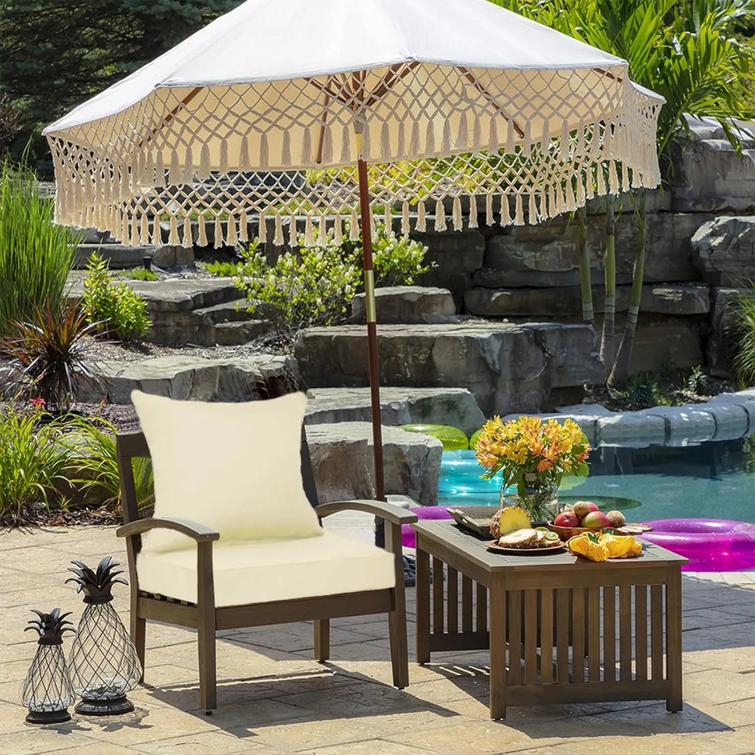 Outdoor Deep Seat Cushion Set, Deep Patio Chair Cushions, Outdoor Seat Cushions for Patio Furniture, 22 x 24, Replacement Outdoor Couch Cushion for Sofa, Rain-Proof, Fade Resistant
