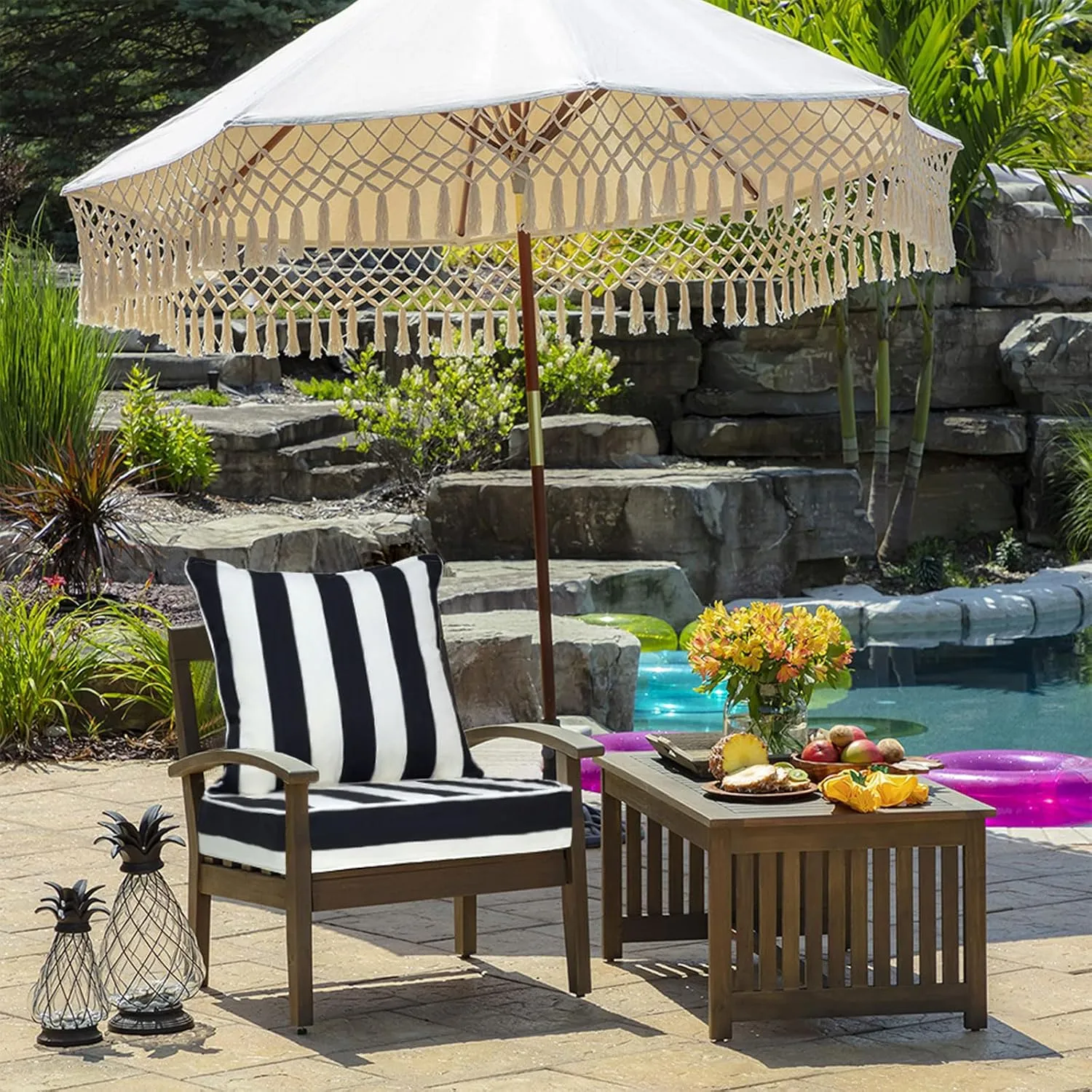 Outdoor Deep Seat Cushion Set, Deep Patio Chair Cushions, Outdoor Seat Cushions for Patio Furniture, 22 x 24, Replacement Outdoor Couch Cushion for Sofa, Rain-Proof, Fade Resistant