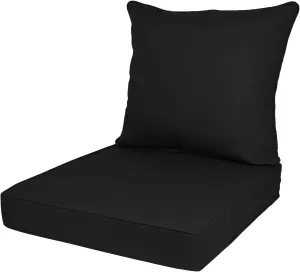 Outdoor Deep Seat Cushion Set, Deep Patio Chair Cushions, Outdoor Seat Cushions for Patio Furniture, 22 x 24, Replacement Outdoor Couch Cushion for Sofa, Rain-Proof, Fade Resistant