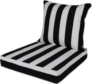 Outdoor Deep Seat Cushion Set, Deep Patio Chair Cushions, Outdoor Seat Cushions for Patio Furniture, 22 x 24, Replacement Outdoor Couch Cushion for Sofa, Rain-Proof, Fade Resistant