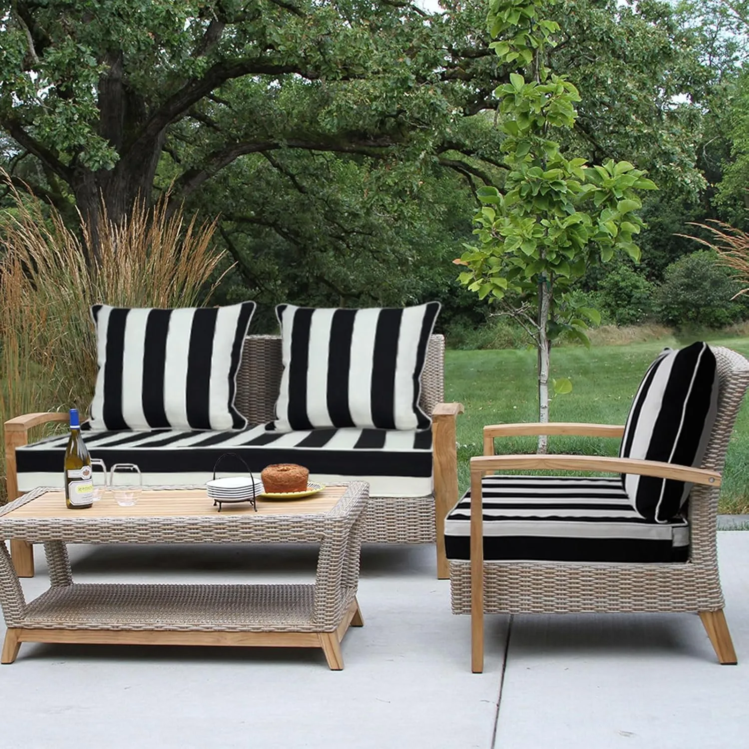 Outdoor Deep Seat Cushion Set, Deep Patio Chair Cushions, Outdoor Seat Cushions for Patio Furniture, 22 x 24, Replacement Outdoor Couch Cushion for Sofa, Rain-Proof, Fade Resistant