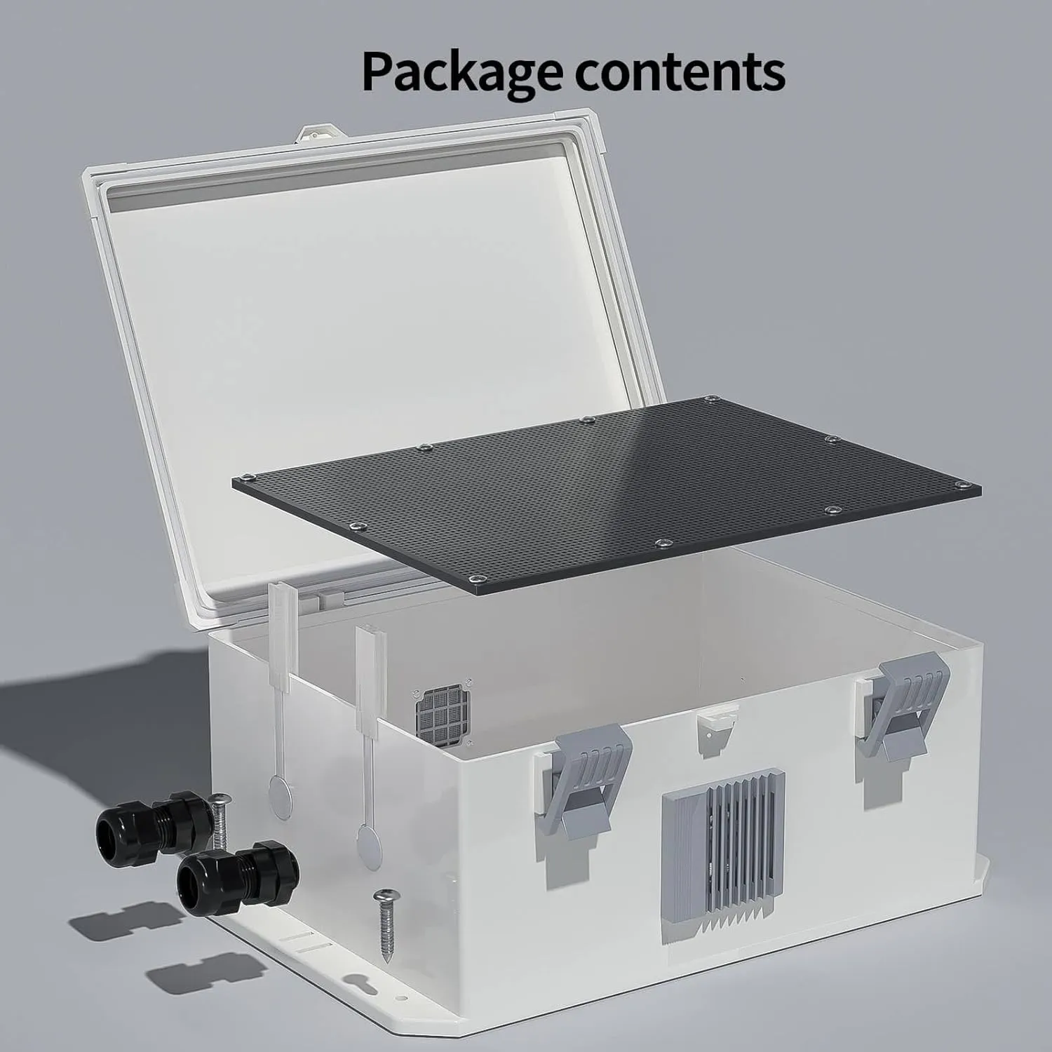 Outdoor Electrical Junction Box, ABS Water Resistant Enclosure with Internal Mounting Panel & Hinged Cover (13" H* 9.2" L* 5.6" W)