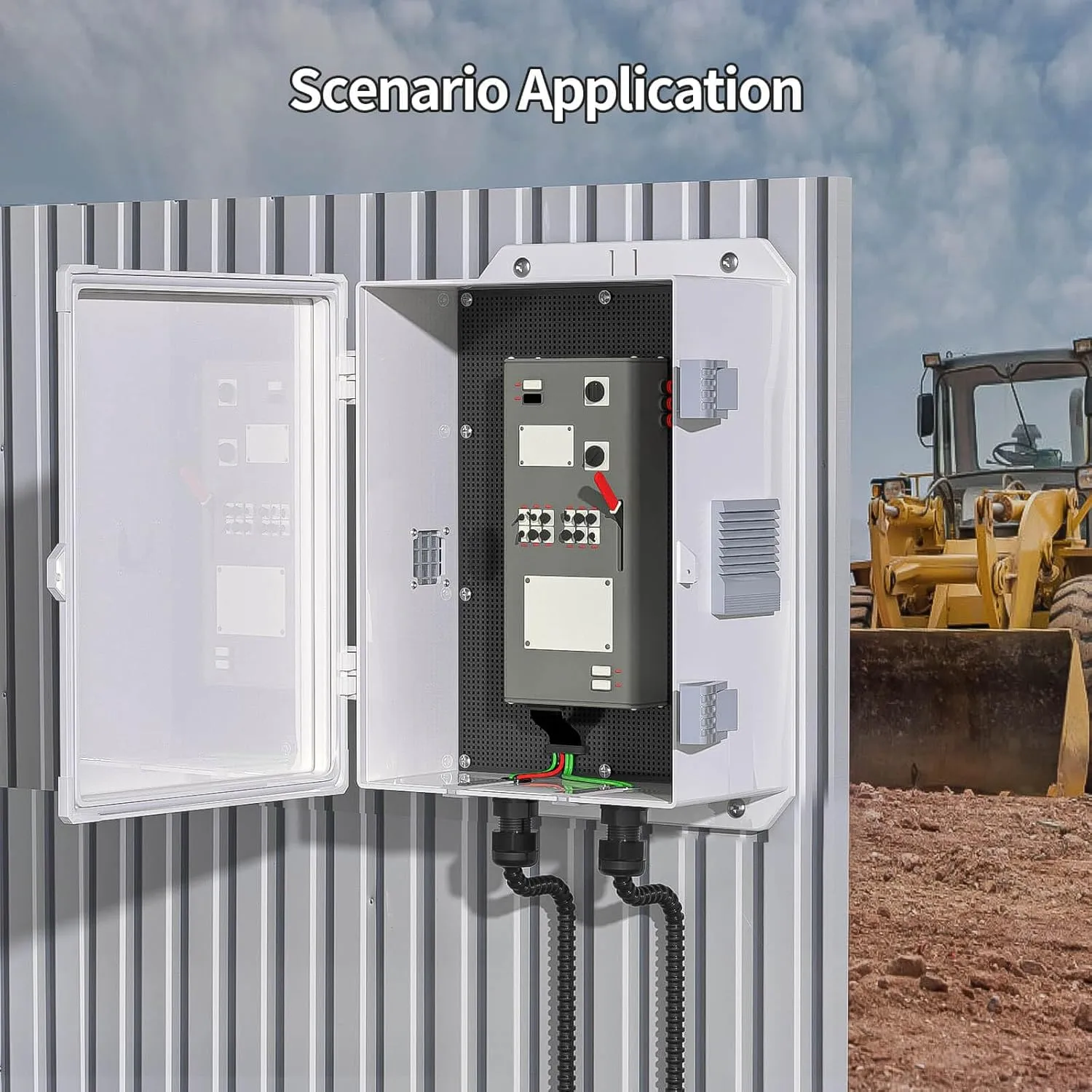 Outdoor Electrical Junction Box, ABS Water Resistant Enclosure with Internal Mounting Panel & Hinged Cover (13" H* 9.2" L* 5.6" W)