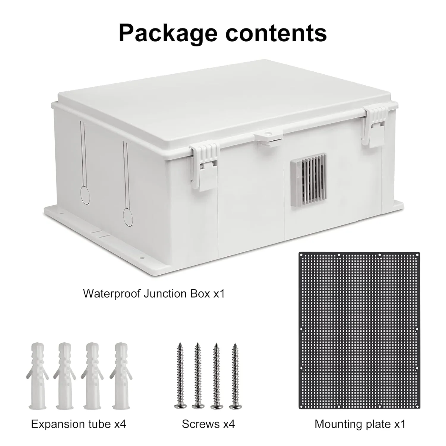 Outdoor Electrical Junction Box, ABS Water Resistant Enclosure with Internal Mounting Panel & Hinged Cover, 9.2" H* 7" L* 4.6" W