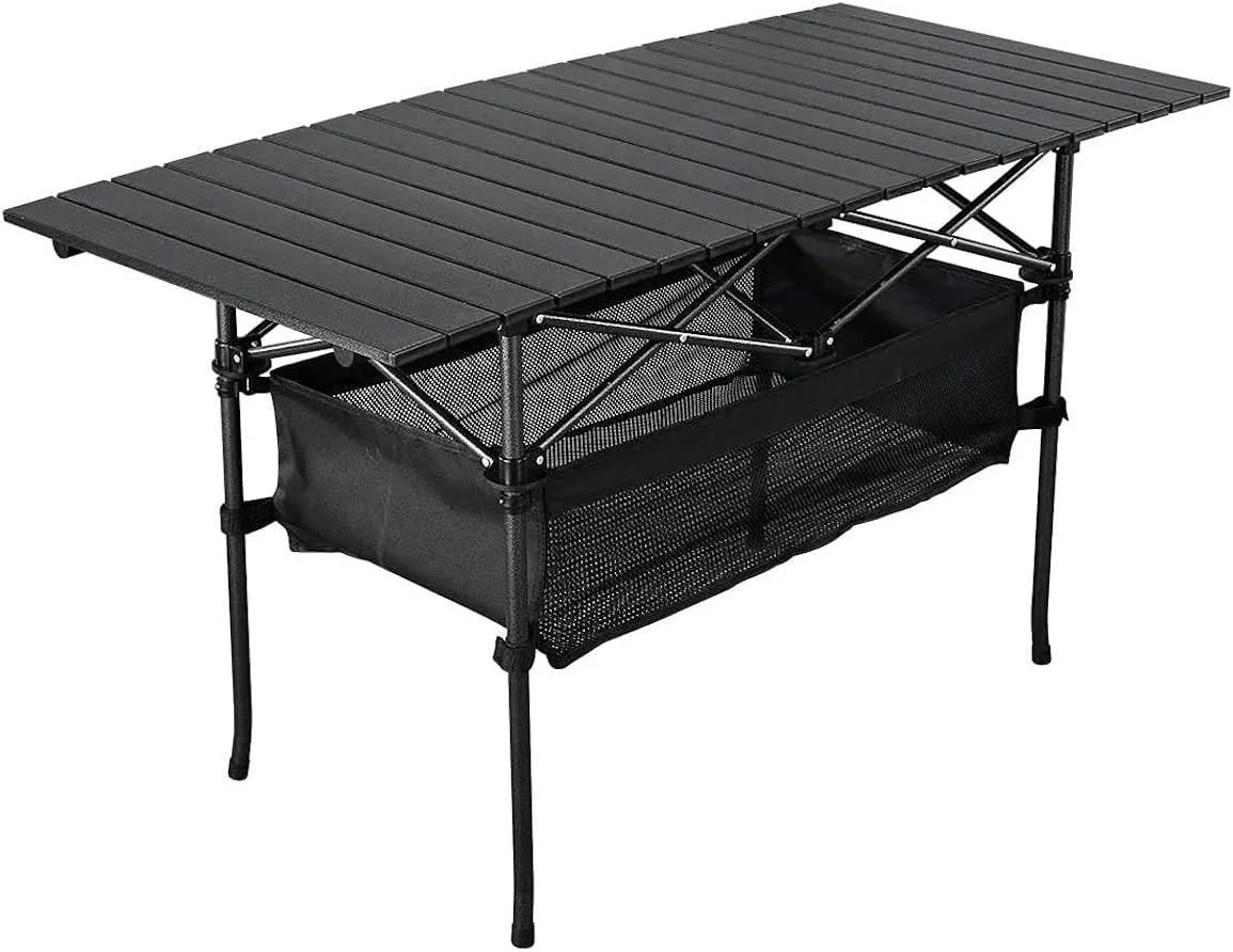 Outdoor Folding Portable Picnic Camping Table, Aluminum Roll-up Table with Easy Carrying Bag for Indoor,Outdoor,Camping, Beach,Backyard, BBQ, Party, Patio, Picnic