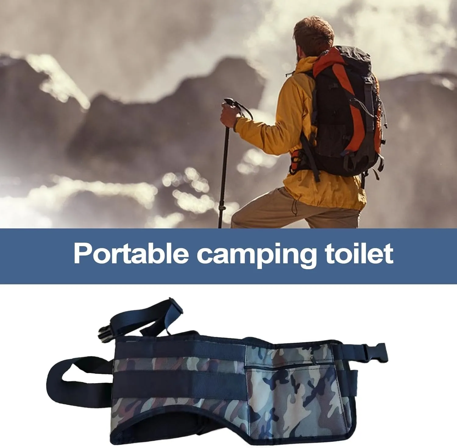 Outdoor Portable Toilet for Camping, Krapp Strap for Pooping in The Woods, Crap Strap for Pooping, Portable Outdoor Toilet Solution for Camping, Hiking, and Hunting