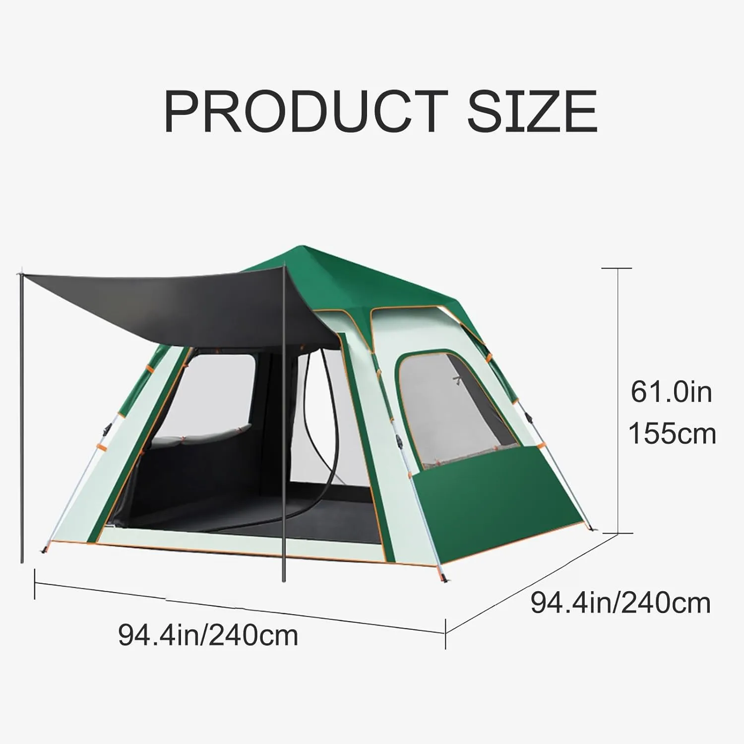 Outdoor Rainstorm-Proof Tent, 3-4/5-8 People Outdoor Camping Tents Thickened Household Tent, Automatic Pop Up Tent