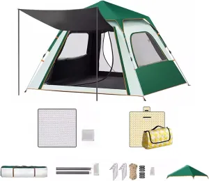 Outdoor Rainstorm-Proof Tent, 3-4/5-8 People Outdoor Camping Tents Thickened Household Tent, Automatic Pop Up Tent