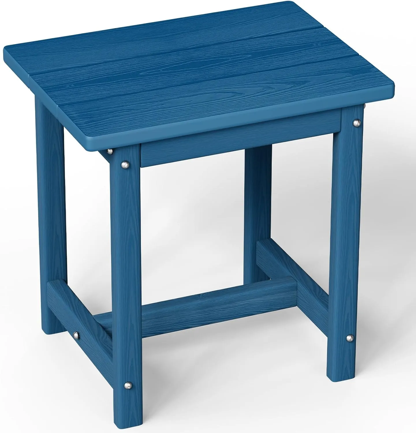 Outdoor Side Table, HDPE Small Outdoor Table, Adirondack Side Tables, Outside End Tables for Patio, Porch, Deck, Pool, Weather Resistant (Navy Blue)