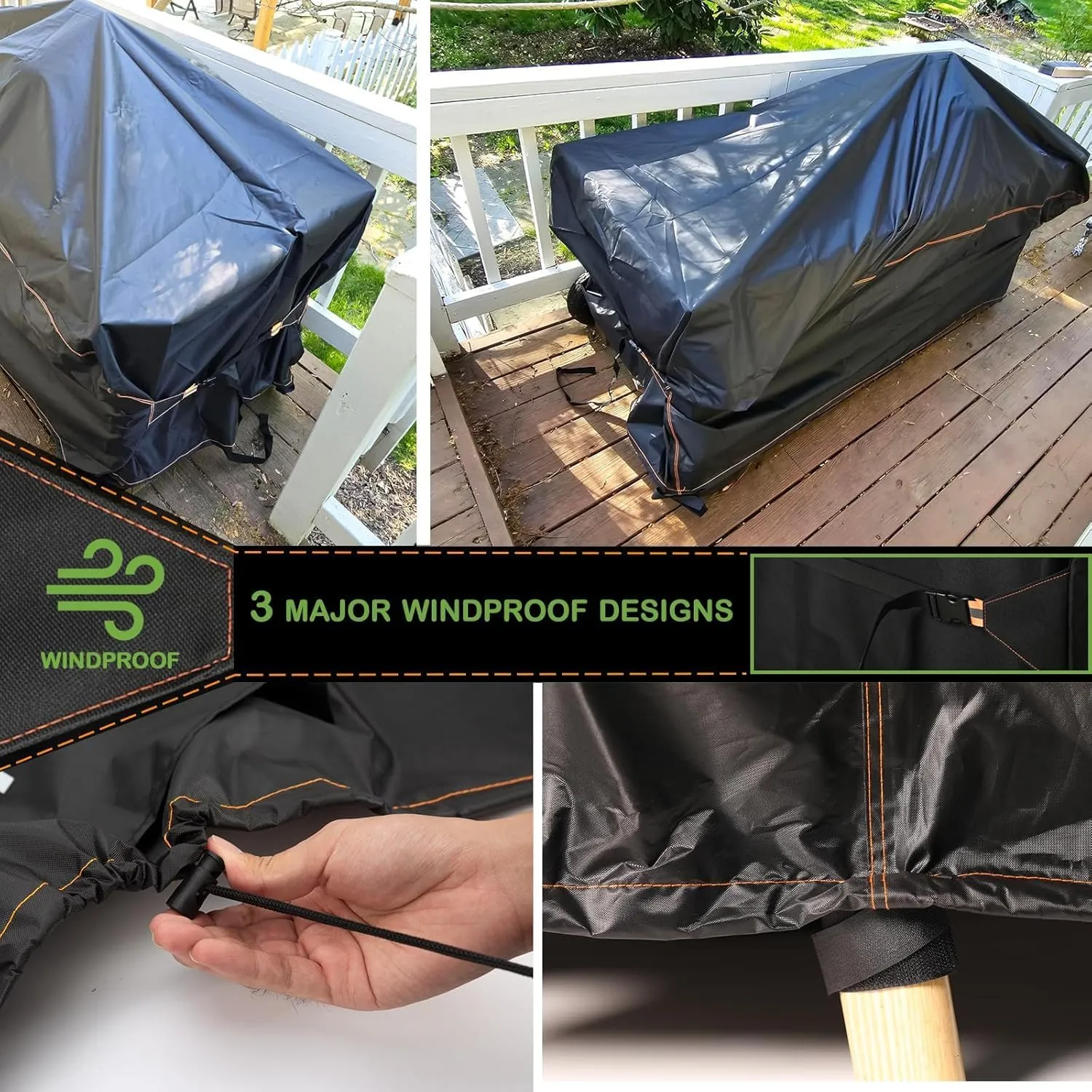 Outdoor Sofa Covers Waterproof 5-Seater outdoor couch cover 420D Heavy Duty Patio Sofa Covers with rainproof windproof 88Wx40Dx33H inches Patio Loveseat Cover