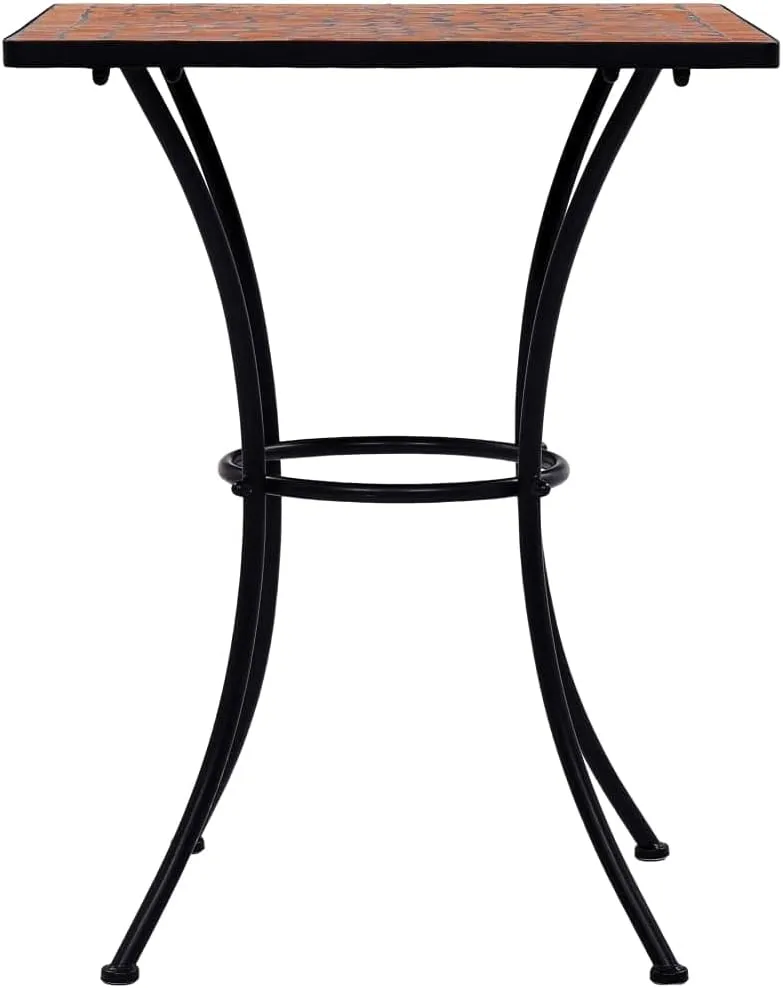 Outdoor Table, Terracotta Ceramic Side Tables, Powder-Coated Iron Medium, Camping, Dining, Folding Furniture