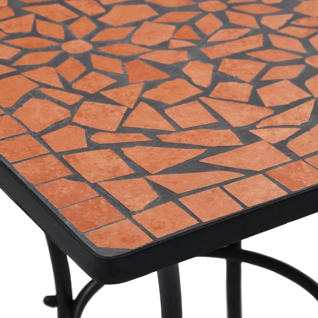 Outdoor Table, Terracotta Ceramic Side Tables, Powder-Coated Iron Medium, Camping, Dining, Folding Furniture