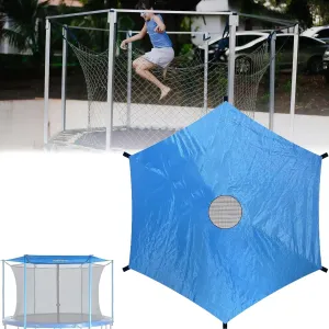 Outdoor Trampoline Cover Trampoline Tent Cover - Trampoline Canopy Awning Sunscreen Rainproof Trampoline Shade Cover for Outdoor Backyard Playground(Blue,12ft-6 Poles)