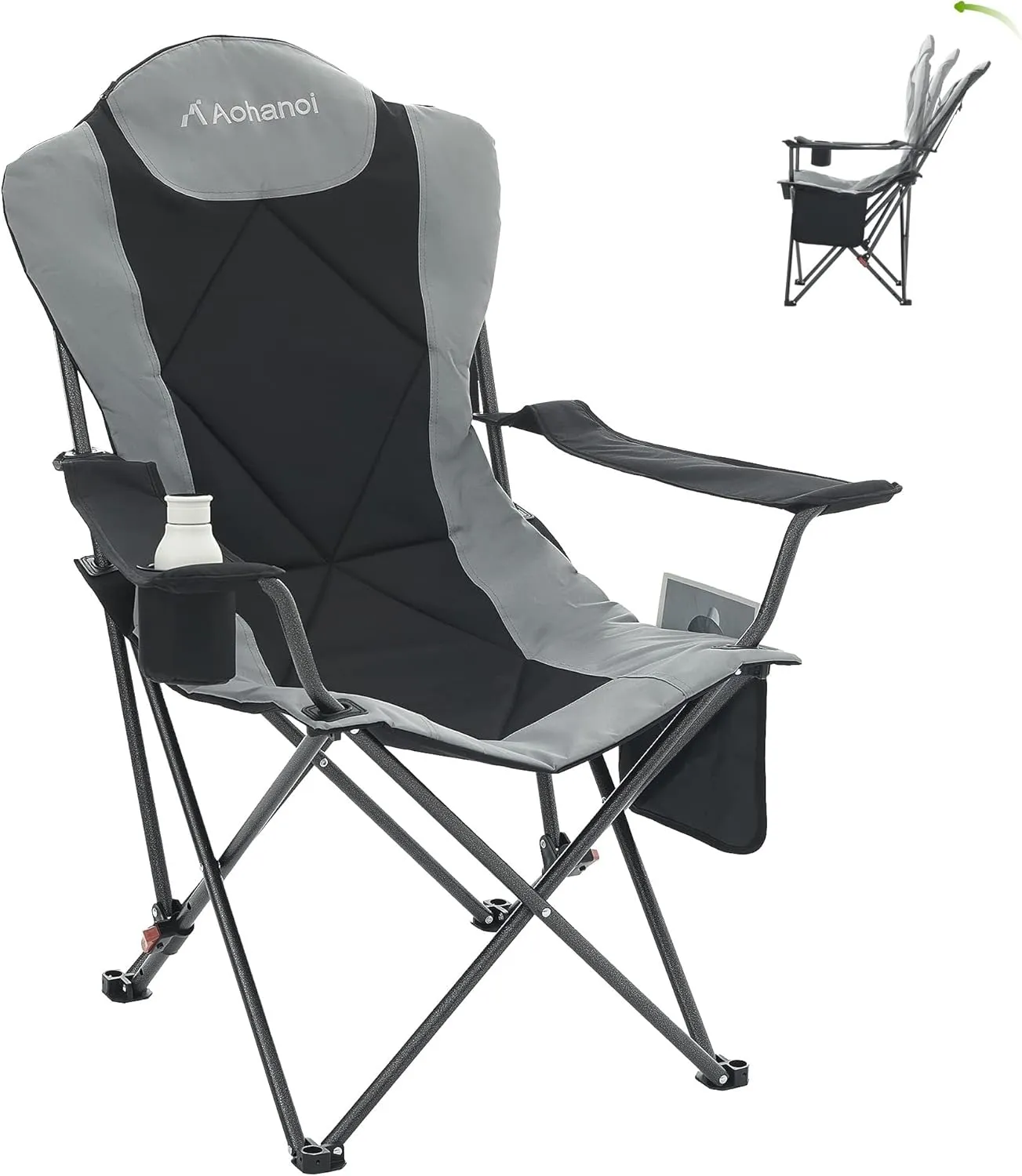 Oversize Camping Chairs (Heated Adjustable Black, 1PC)
