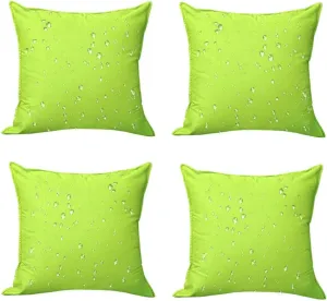 Pack of 4 Green Outdoor Waterproof Pillow Covers for Patio Furniture Pillow Cases, Water-Resistant Bright Color Spring Summer Decoration Pillow Covers 18"x18"