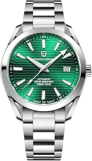 Pagani Design Men's Automatic Watch NH35 Movement | 40mm Stainless Steel Case | Sapphire Glass | 100m Waterproof | Luxury Business Sport Watch for Men