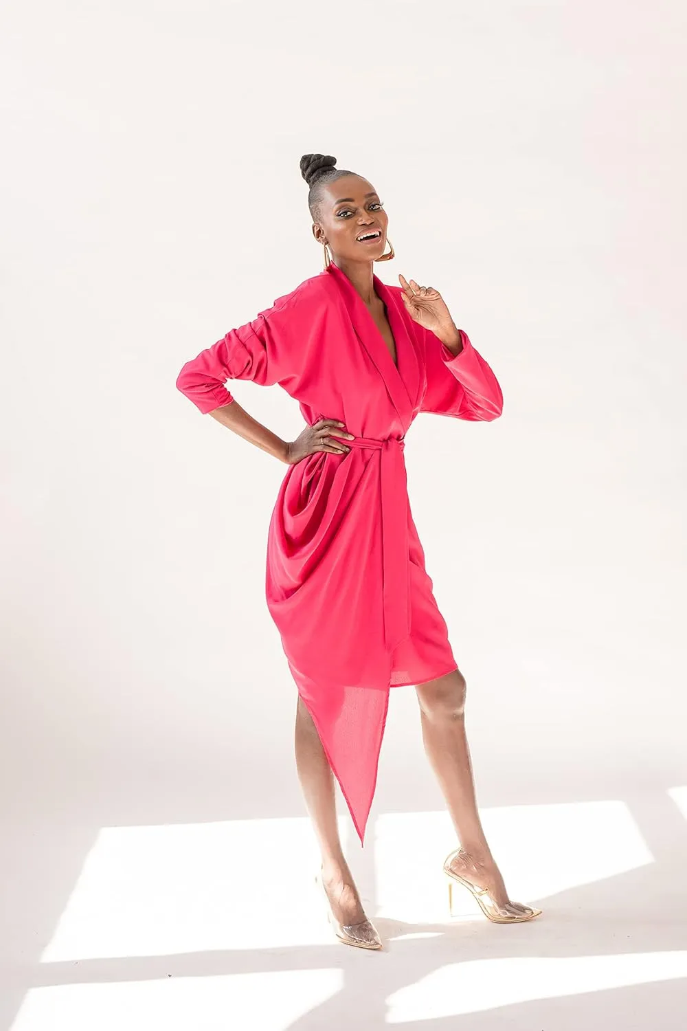 Pantora Women's Wanda Draped Asymmetrical Wrap Dress