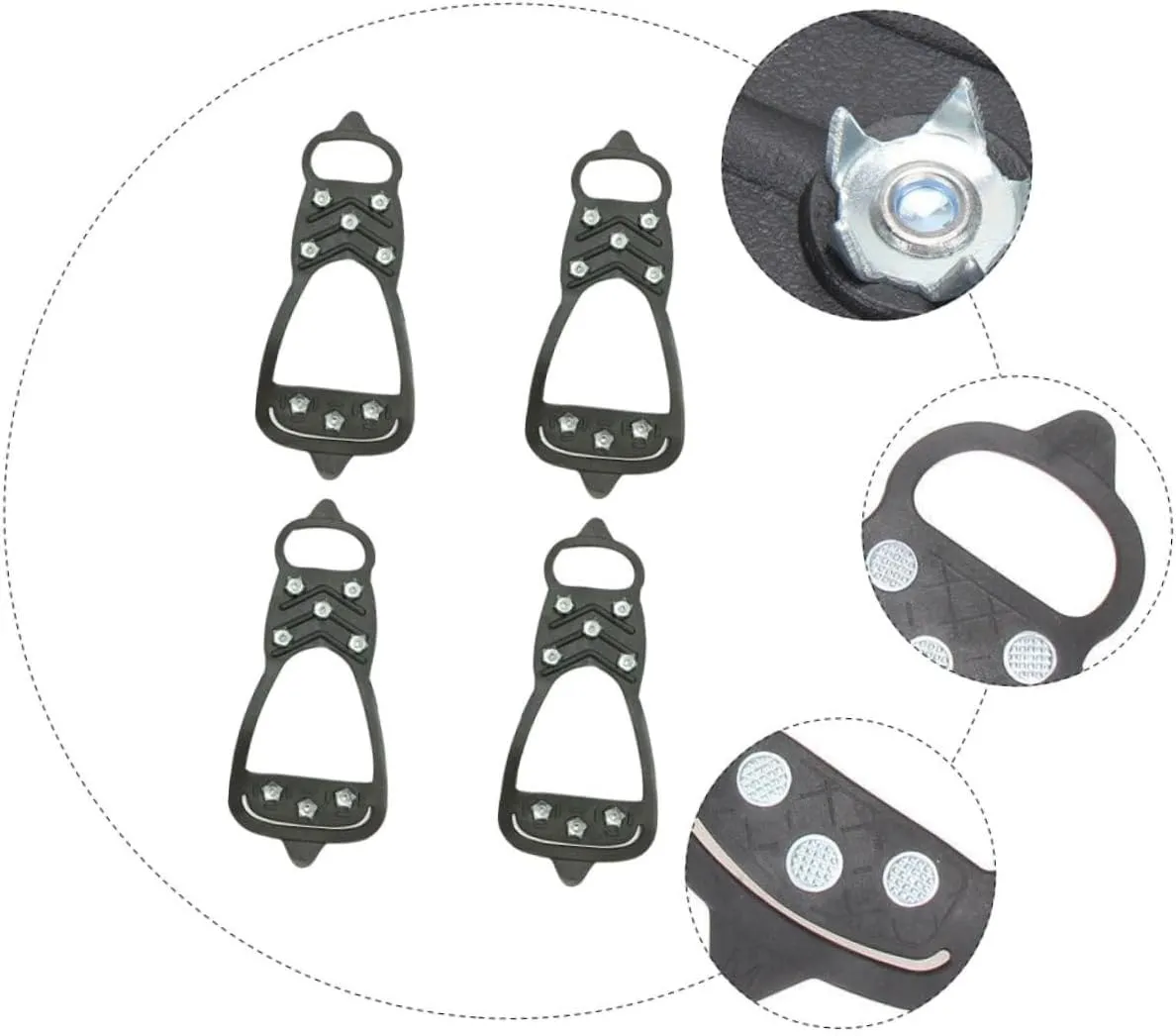 PartyKindom Anti-Slip Eight-Tooth Crampons Claw Outdoor Cleats Snowshoes Snow Mountain Crampons Mountaineering