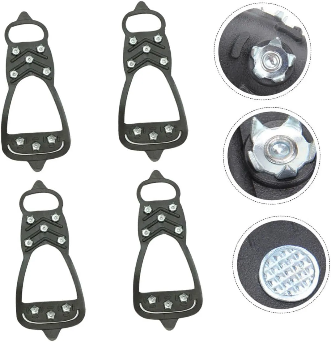 PartyKindom Anti-Slip Eight-Tooth Crampons Claw Outdoor Cleats Snowshoes Snow Mountain Crampons Mountaineering
