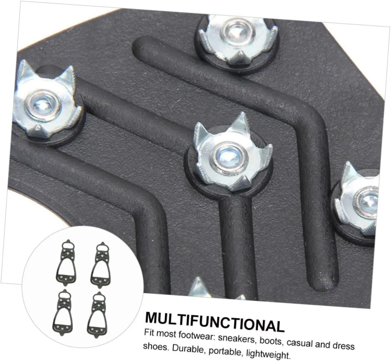 PartyKindom Anti-Slip Eight-Tooth Crampons Claw Outdoor Cleats Snowshoes Snow Mountain Crampons Mountaineering