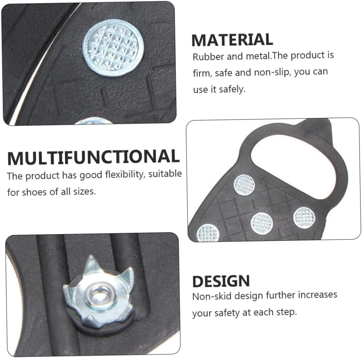 PartyKindom Anti-Slip Eight-Tooth Crampons Claw Outdoor Cleats Snowshoes Snow Mountain Crampons Mountaineering