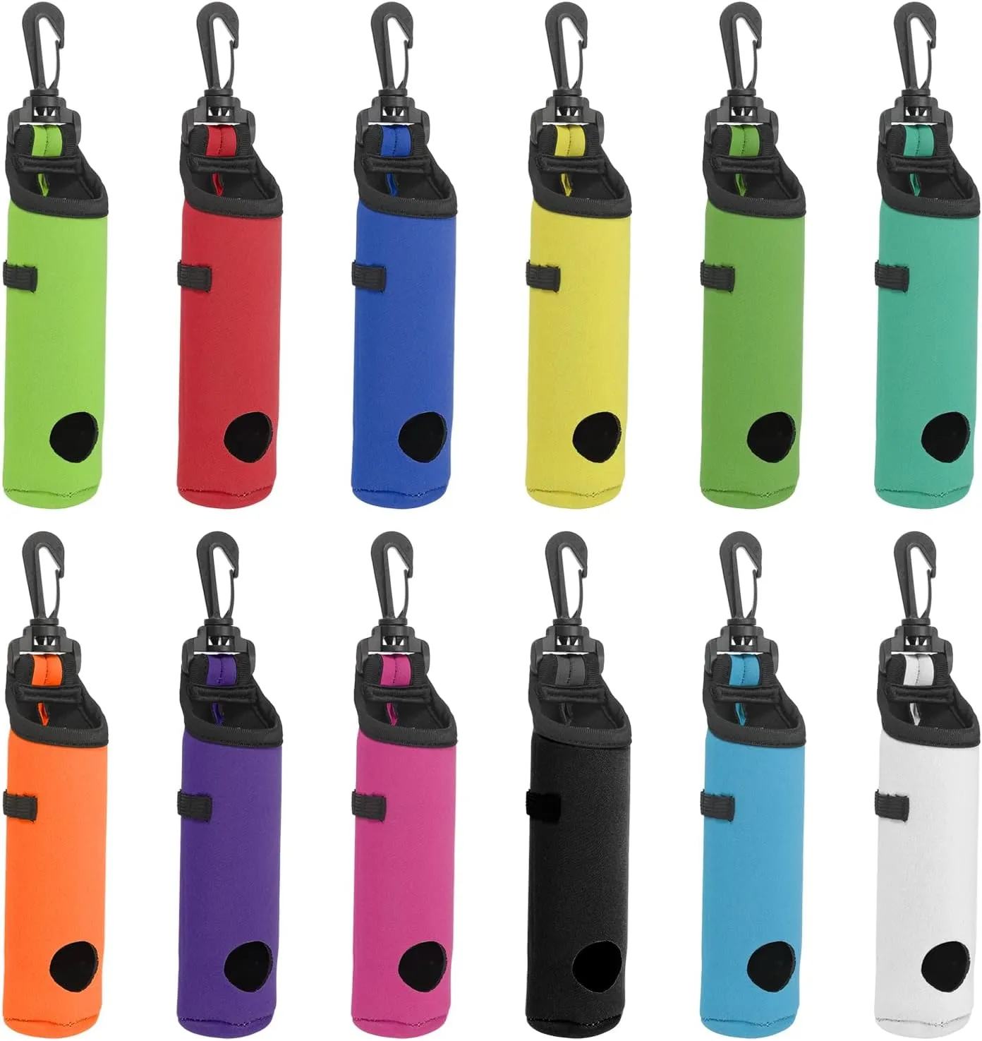 PATIKIL Golf Ball Carry Bag, 12 Pack Golf Tee Holder Pouch Portable Neoprene Golf Ball Holder with Clip for Men and Women Storage, Multicolor