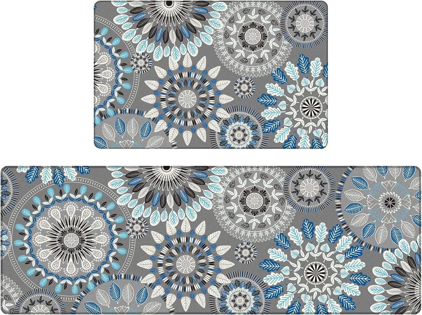 Pauwer Boho Kitchen Rugs Set of 2 Anti Fatigue Mats for Kitchen Floor Cushioned Kitchen Rugs and Mats Non Skid Waterproof Kitchen Runner Comfort Standing Mat