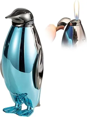 Penguin Butane Metal Lighter - Windproof & Portable Soft Flame - Adjustable Reusable Lighter for Outdoor Use, Candles, and Barbecues - Perfect Men's Gift(#5)