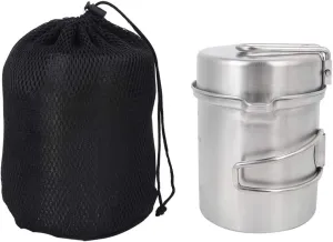 PerGar Stainless Steel Camping Cooker Pot, Compact Foldable Hiking Cookware, with Foldable Handle Camping Cooker, for Outdoor Hiking Cookware Pan Camping Equipment for Camping