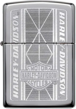 Personalized Clasic Zippo Harley-Davidson Windproof Oil Lighter Free Engraving (Silver BRU)