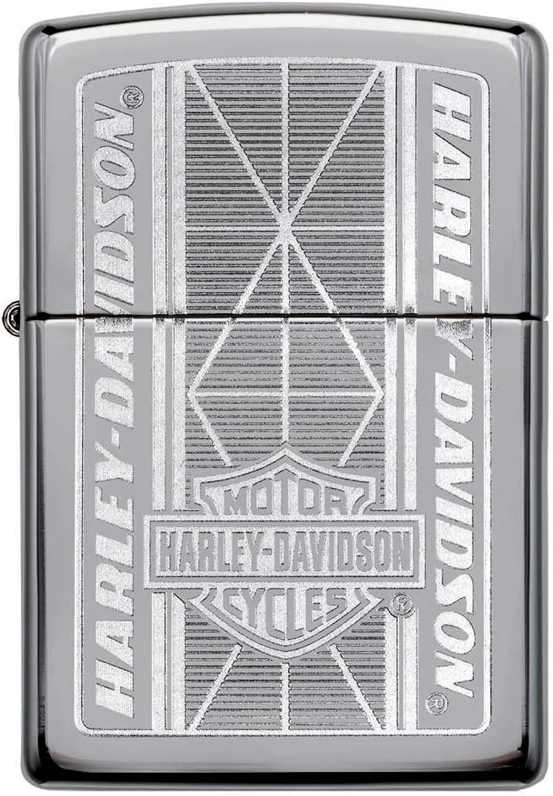 Personalized Clasic Zippo Harley-Davidson Windproof Oil Lighter Free Engraving (Silver BRU)