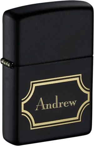 Personalized Zippo Black Matte Windproof Lighter with Free Engraving