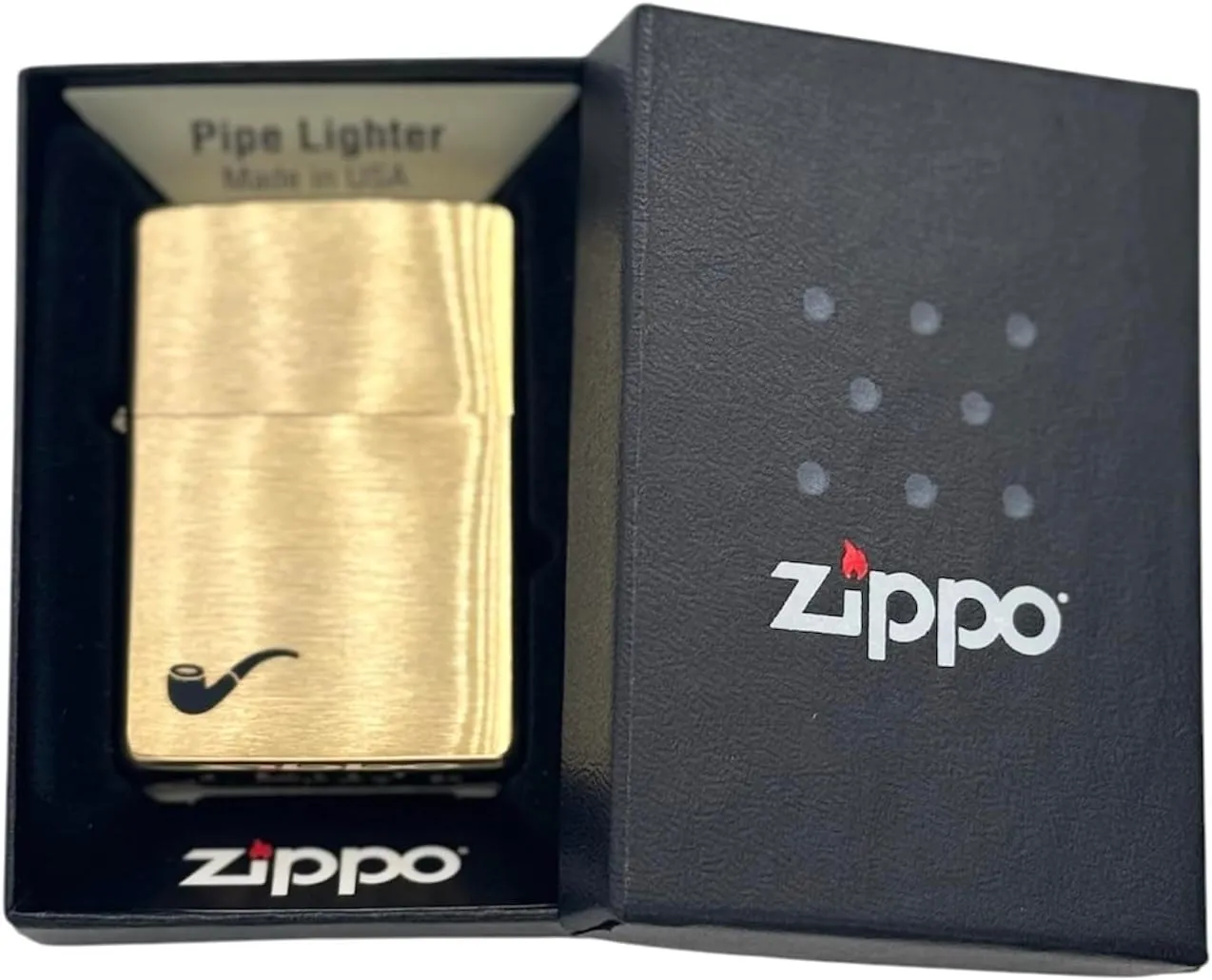Personalized ZIPPO Classic Pipe Windproof Oil Lighter Engraving (Gold)