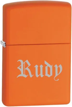 Personalized Zippo Lighter Classic Matte Orange Windproof - Engraving - Christmas, Halloween & Valentines Day Gift