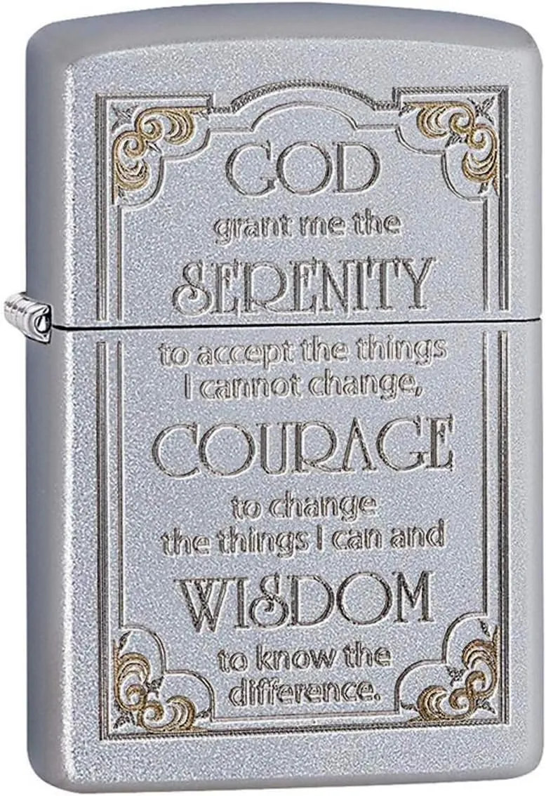 Personalized ZIPPO Lighter Serenity Prayer - Free Engraving (28458) - Christmas, Halloween & Valentines Day Gift