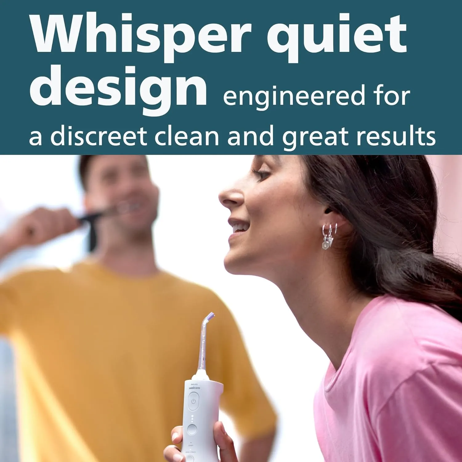Philips Sonicare Cordless Power Flosser 3000, Water Flosser with Innovative Quad Stream Technology, Oral Irrigator with 2 Flossing Modes and 3 Intensity Levels, Ergonomic Design, Black, HX3826/23