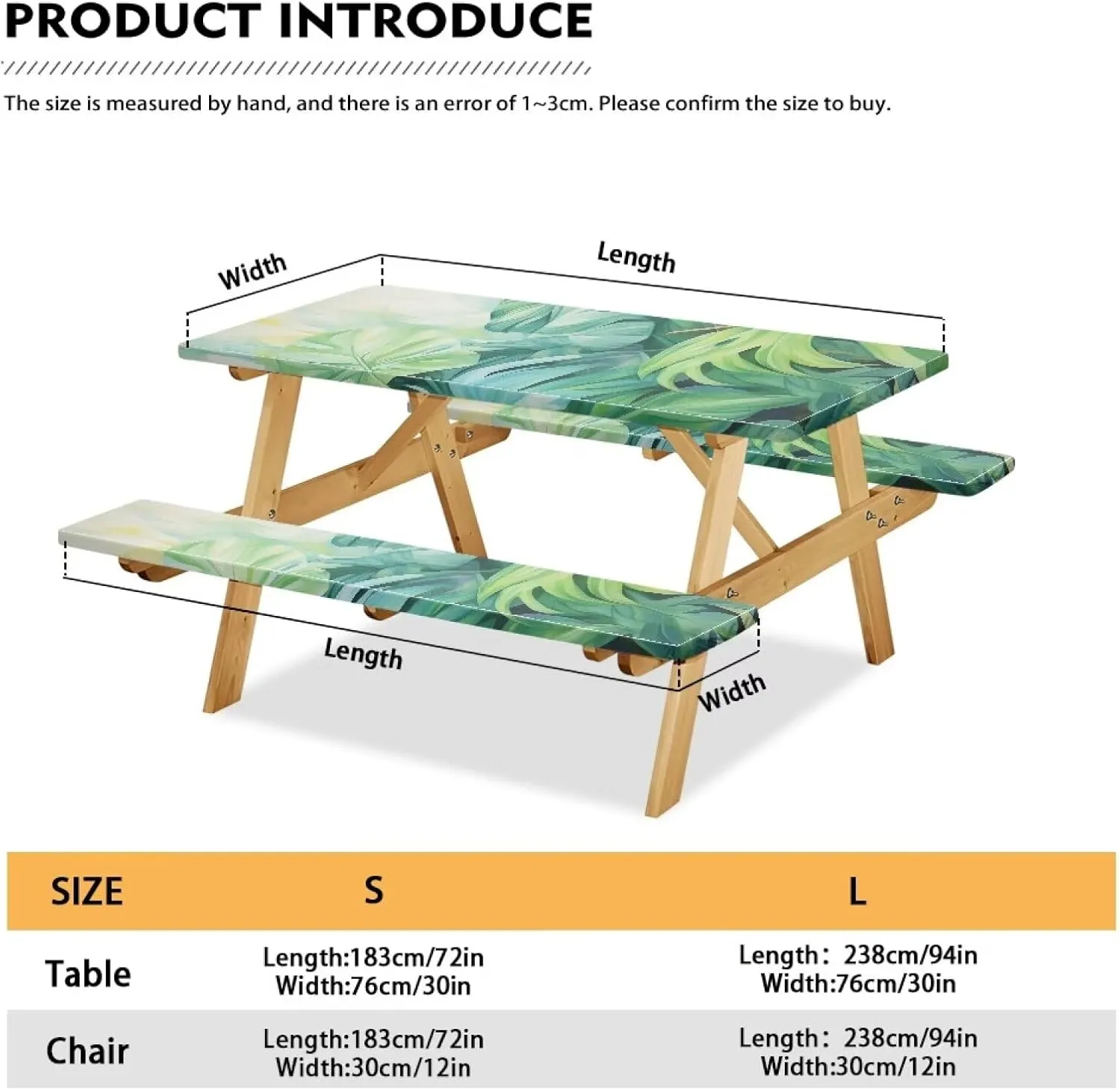 Picnic Table Cover with Bench Covers Leaves Table Covers for 8 Foot Tables Outdoor Camping Picnic Tablecloth 3 Piece Set Camping Gear Essentials Rv Accessories
