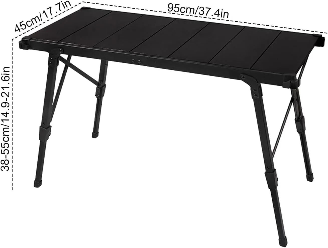 Picnic Table - Foldable Camping Style, Height Adjustable Beach Picnic Rack | Ultralight Collapsible Tables, Portable Aluminum Table, for Camp Outdoor Hiking BBQ Picnic, 7.09x4.92x21.65 Inches