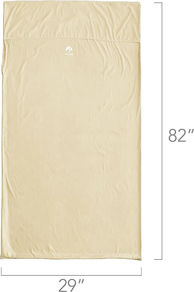 Pike Trail Sleeping Bag Liner – Travel and Camping Sheet, Lightweight and Compact Insert with Full Length Zipper and Guarantee