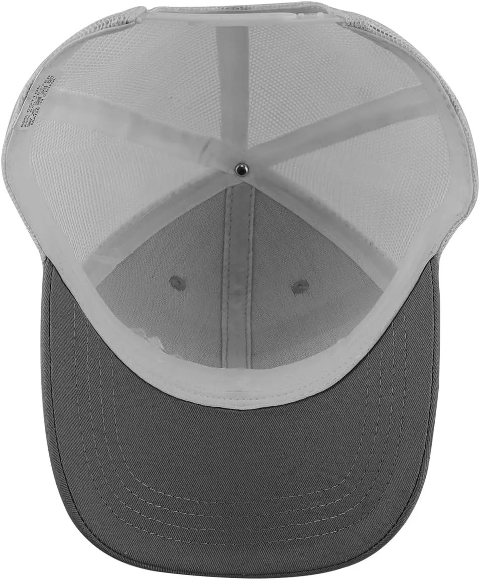 Pine Tree Mountain Trucker Hat for Men Women, Funny Embroidered Cotton Camping Hiking Wilderness Mesh Baseball Cap
