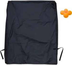 Ping Pong Table Cover in Black - Durable Waterproof Indoor/Outdoor All Weather Protection, Universal Fit for 9x5 Ft Folding Table Tennis Tables - Complete with 4 Ping Pong Balls