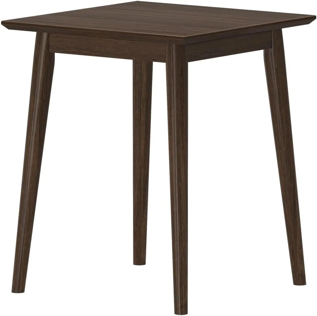 Plank Beam Mid Century Modern Square Side Table, Couch Side Table, Small End Table for Office Space, Wooden Accent Table, Walnut