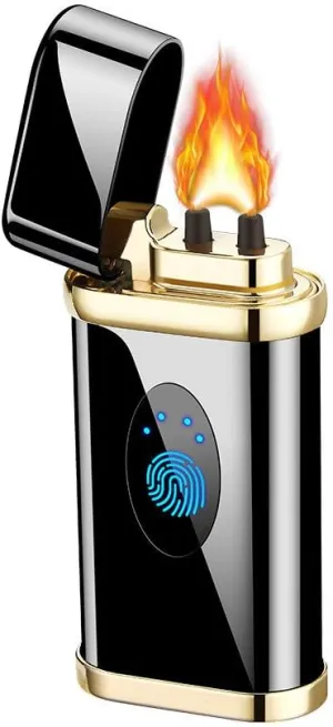 Plasma Electric Arc Lighters Rechargeable USB Lighter Flameless Portable Pocket Cigarette Lgnition with LED Battery Indicator (Black)