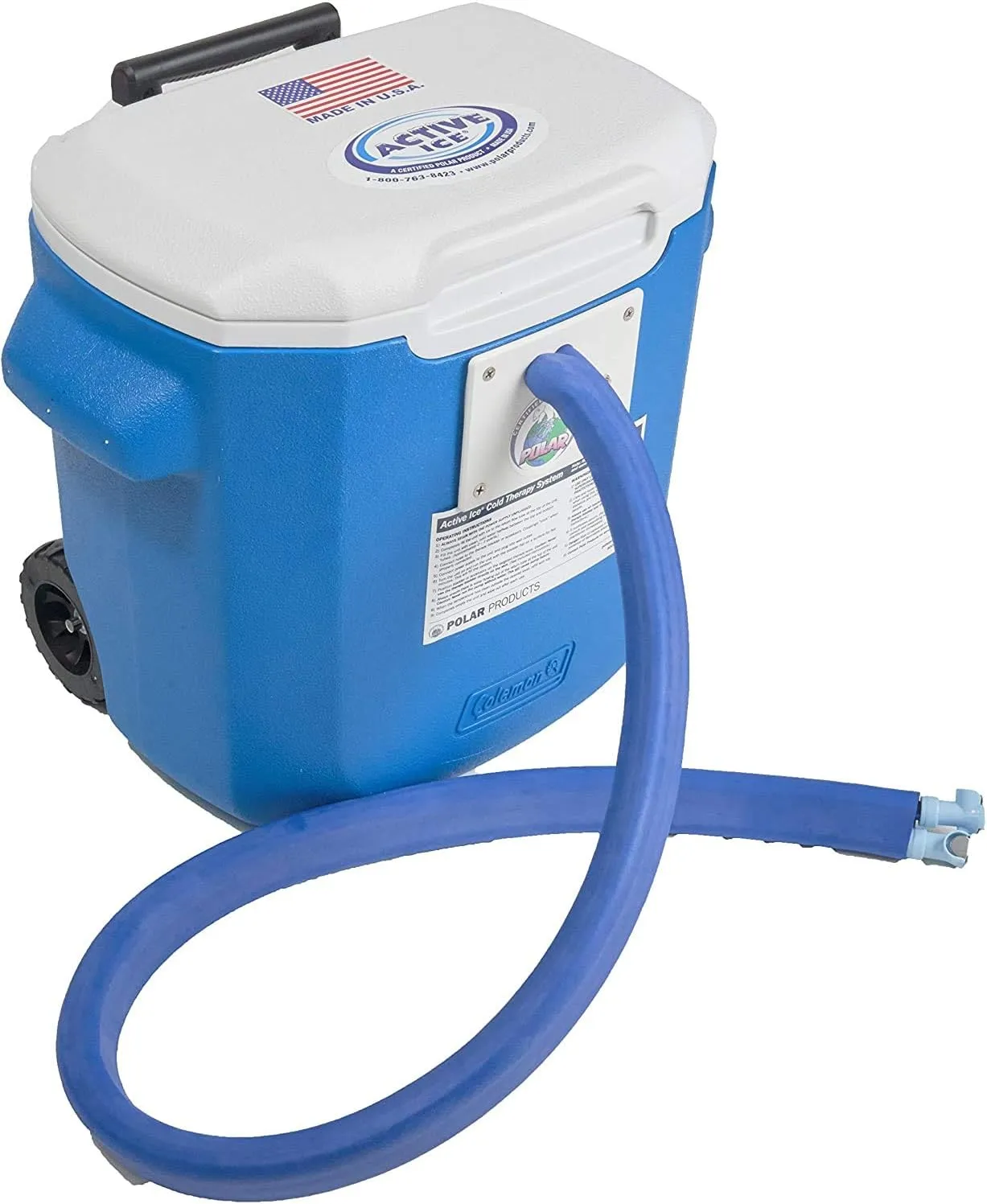 Polar Active Ice 3.0 Cold Therapy Ice Machine System with Programmable Timer, Knee and Joint Compression Pad, Lightweight 16 Quart Cooler, Quiet Pump, Strong Cryotherapy Pain Relief Treatment