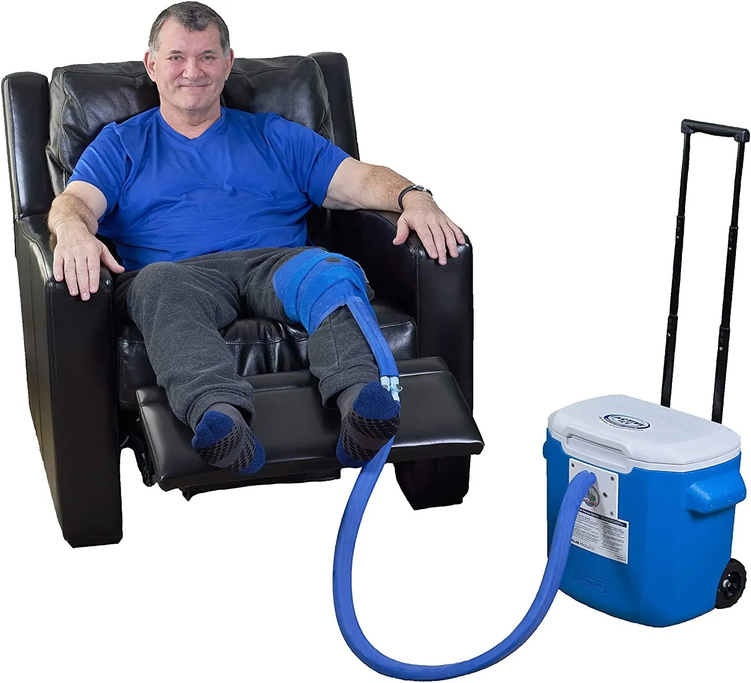 Polar Active Ice 3.0 Cold Therapy Ice Machine System with Programmable Timer, Knee and Joint Compression Pad, Lightweight 16 Quart Cooler, Quiet Pump, Strong Cryotherapy Pain Relief Treatment