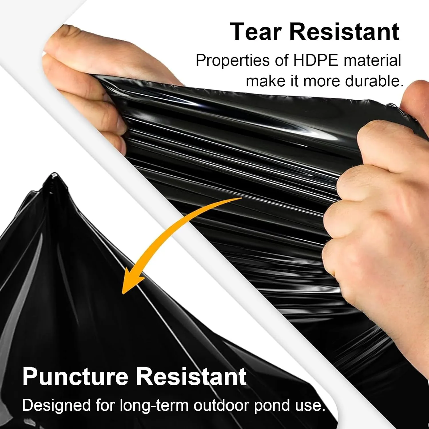 Pond Liner DIY Pond Liners 22mil, Large Pond Liners Leak-Proof, HDPE Fish Pond Liner Glue, for Reservoir Aquaculture Farms(Size:16x100m/52.49x328ft)