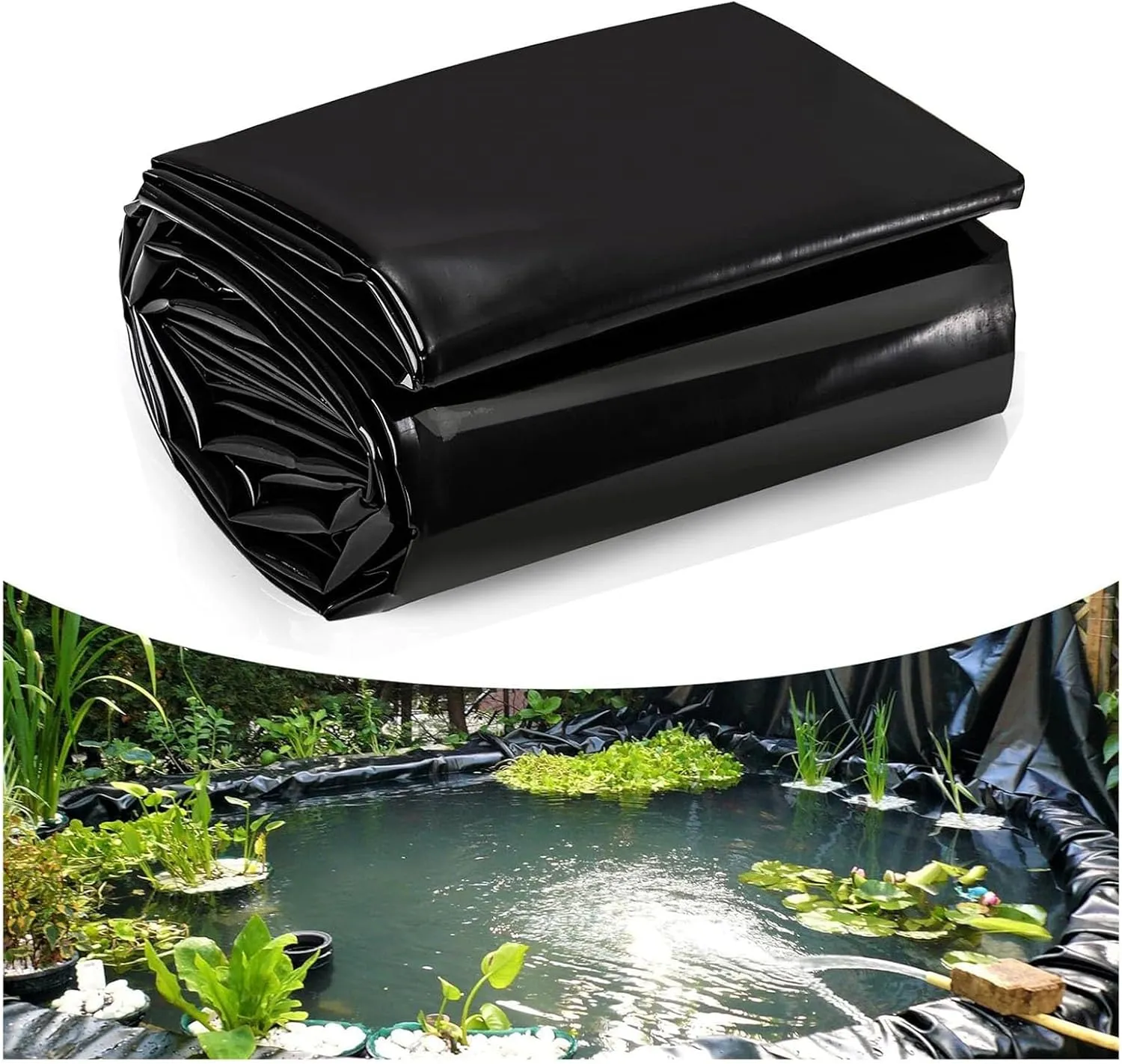 Pond Liner Pond Liner 34mil, Flexible Pond Liners Multi Size, Large Reservoir Fish Pond Liner Glue, Leak-Proof Sturdy Durability (Color : 34mil, Size : 16x50m/52.49x164.04ft)